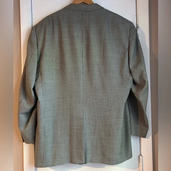 Big and Tall Hart Schaffner Marx tan/beige and black Checkered Blazer - Picture 7 of 8